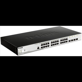 D-Link DGS 1210-28P/ME - Interruptor - Administrado - 24 x 10/100/1000 (PoE) + 4 x Gigabit SFP - montável em trilho - PoE (193 W)