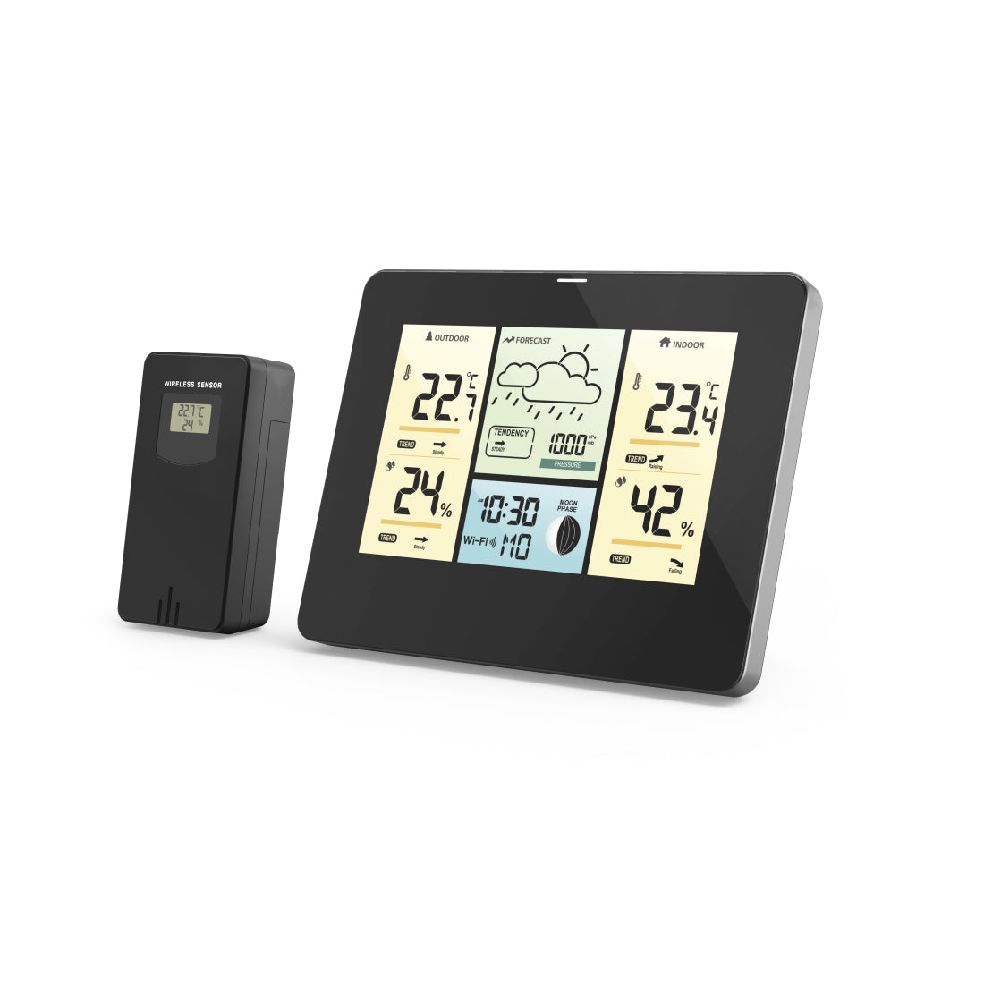 Wifi weather station with HAMA App, outdoor sensor, Thermometer/Hygrometer/Baro