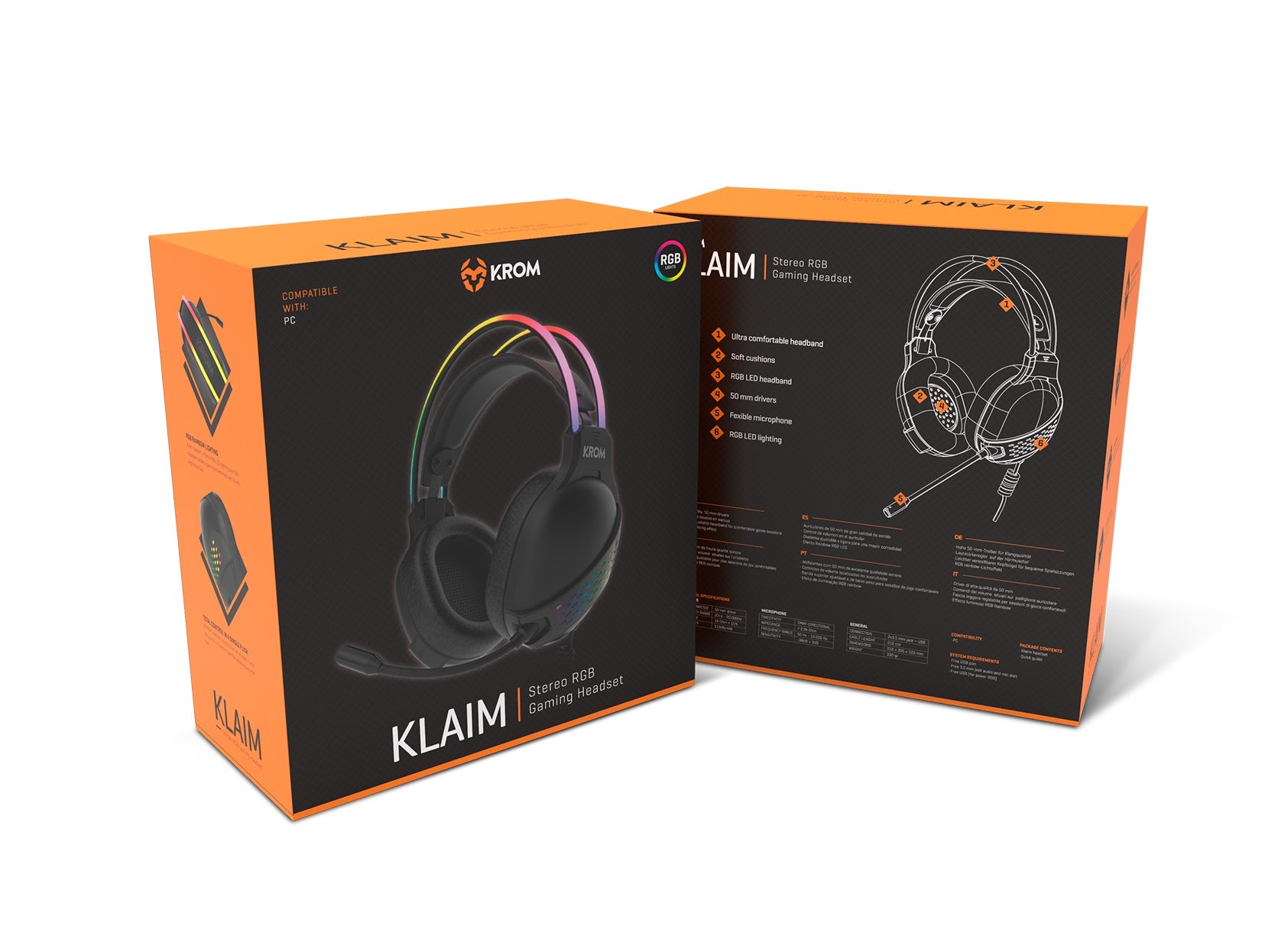 Krom Klaim Stereo RGB Gaming Headset