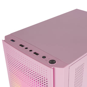 CAJA MICRO-ATX MARS GAMING MC300, 3 VENTILADORES FRGB DE 120 MM, VENTANA, MALLA FRONTAL, ROSA