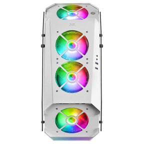 CARCASA MARSGAMING MC51 PREMIUM ATX, 5X 12CM ARGB, REMOTO RF, VIDRIO, BLANCO