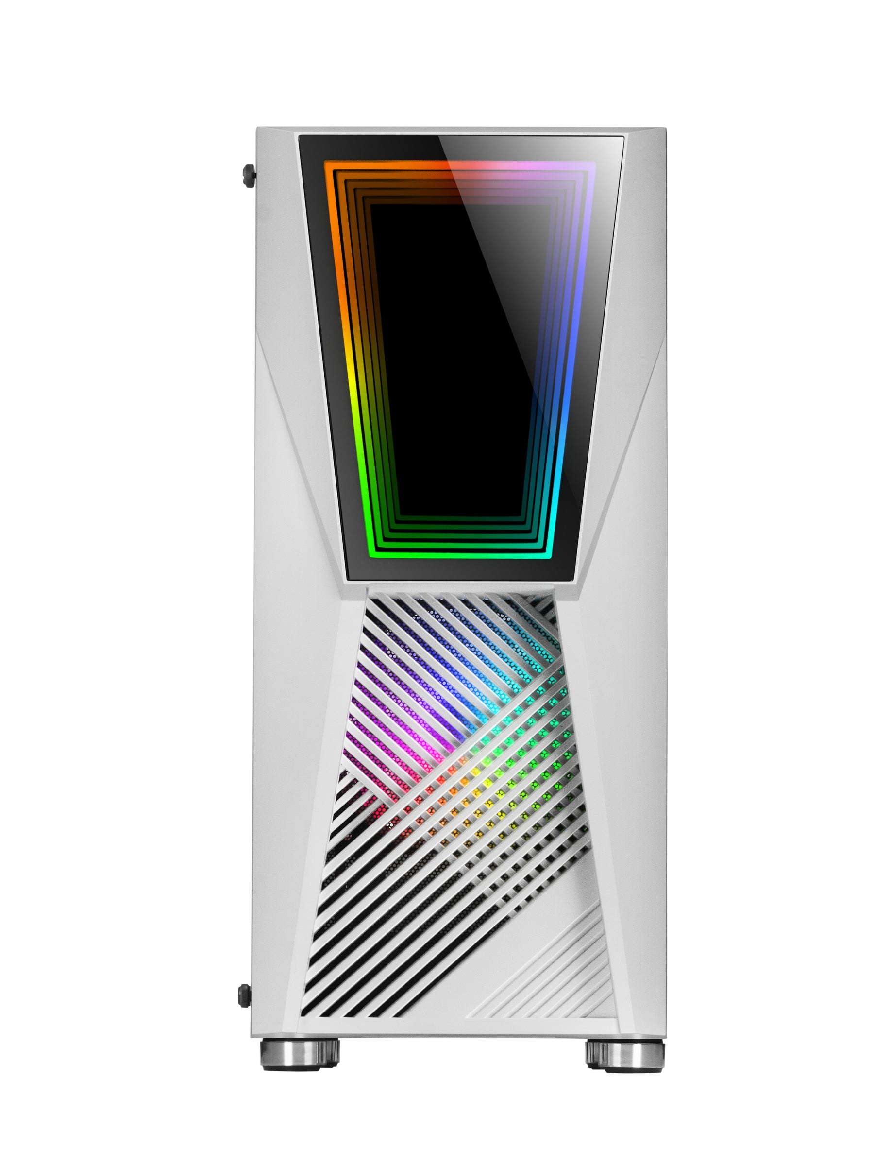 MARS GAMING MC777W CAJA ATX, 2 VENTILADORES ARGB DE 120 MM, T.GLASS, ESPEJO INFINITY, BLANCO