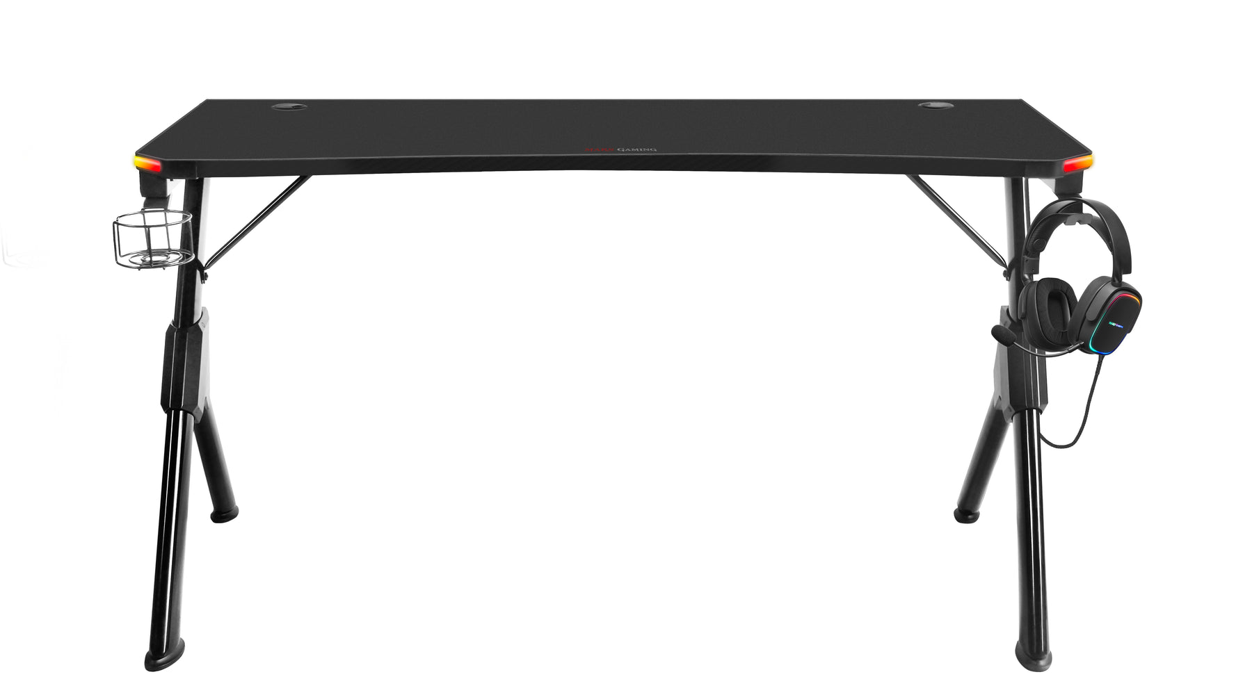 MARS GAMING MGD140 RGB GAMING DESK, 140CM, RGB CHROMA, MOUSEPAD, HOLDERS, BLACK