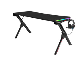 MARS GAMING MGD140 RGB GAMING DESK, 140CM, RGB CHROMA, MOUSEPAD, HOLDERS, BLACK