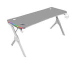 MARS GAMING MGD140 RGB GAMING DESK, 140CM, RGB CHROMA, MOUSEPAD, HOLDERS, WHITE