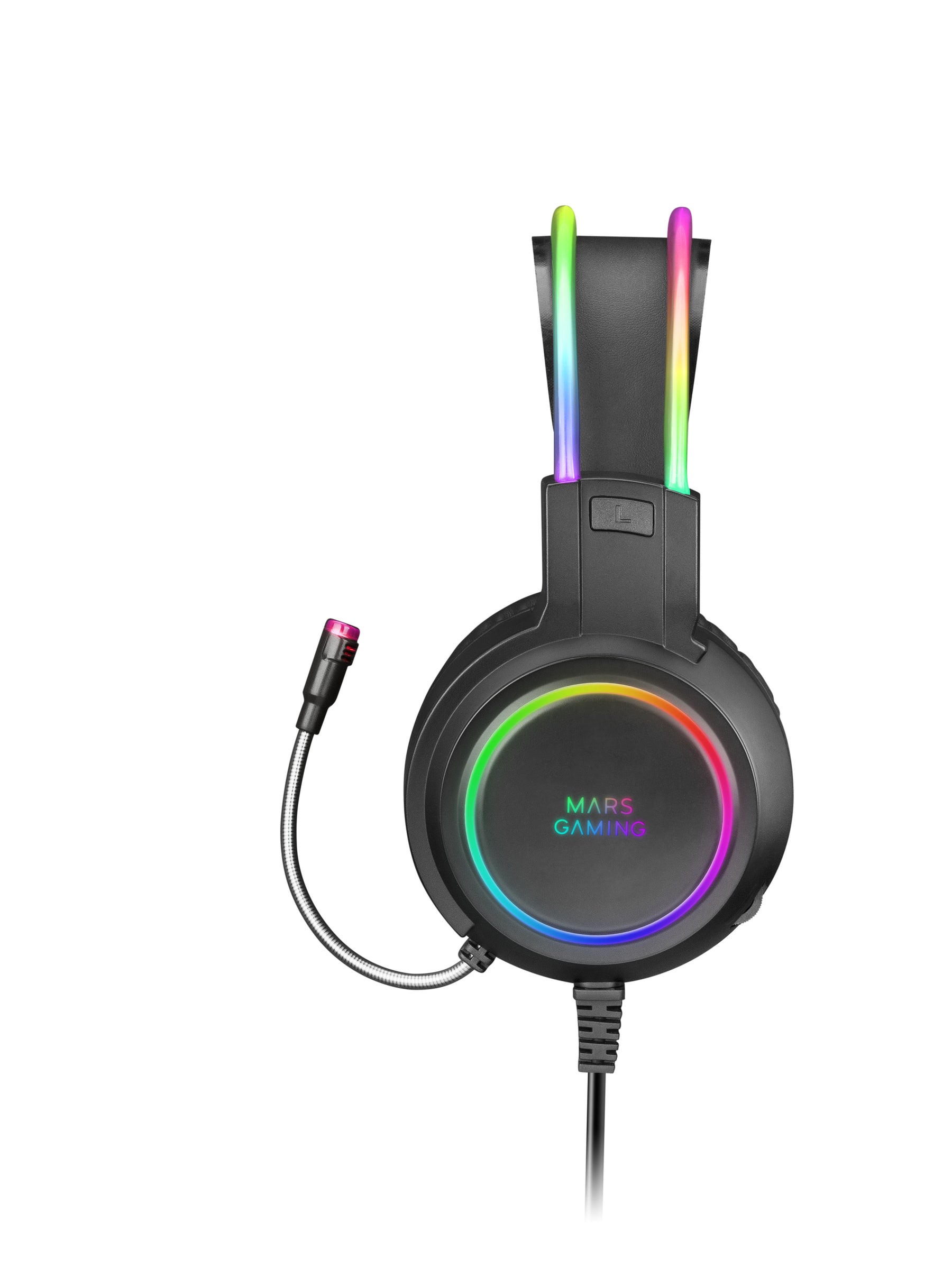 AURICULARES+MICRO MARS GAMING MHRGB CHROMA 360 ULTRA-LIGHT, PC/PS4/PS5/XBOX, NEGRO