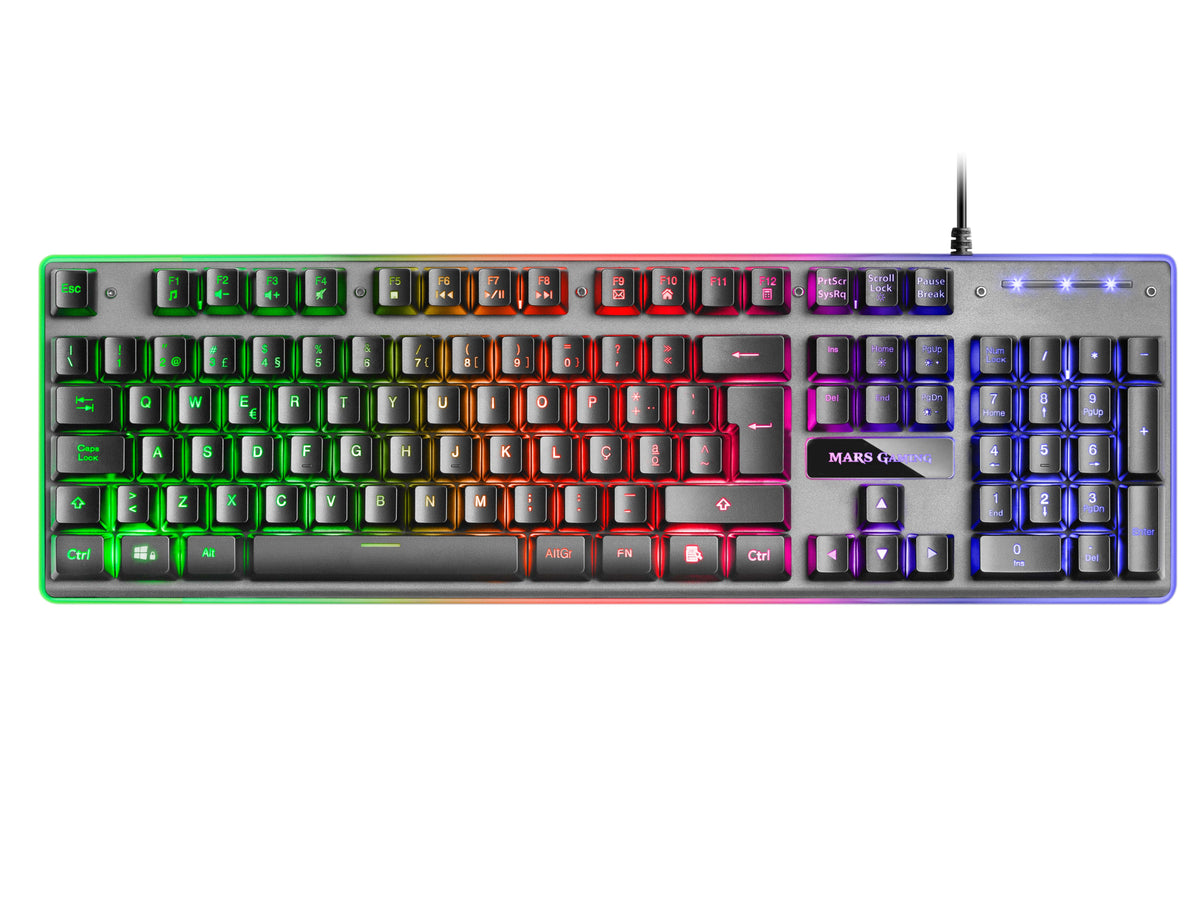 TECLADO MARSGAMING MK220 RGB RAINBOW H-MECH, ALUMINIO, EDGE LIGHT, INGLÉS