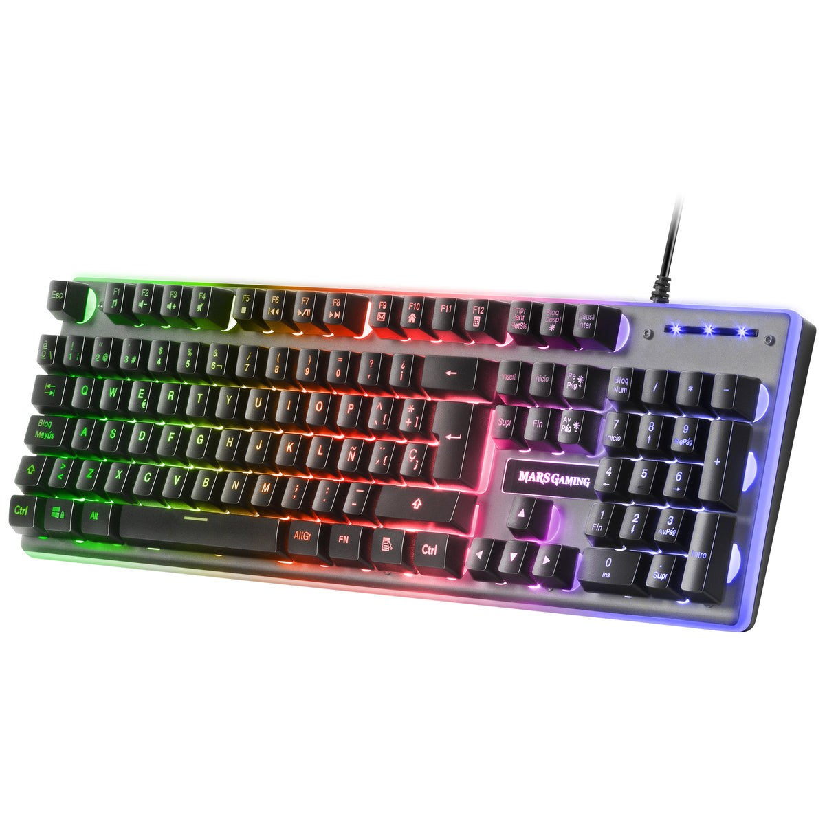 TECLADO MARSGAMING MK220 RGB RAINBOW H-MECH, ALUMINIO, EDGE LIGHT, INGLÉS