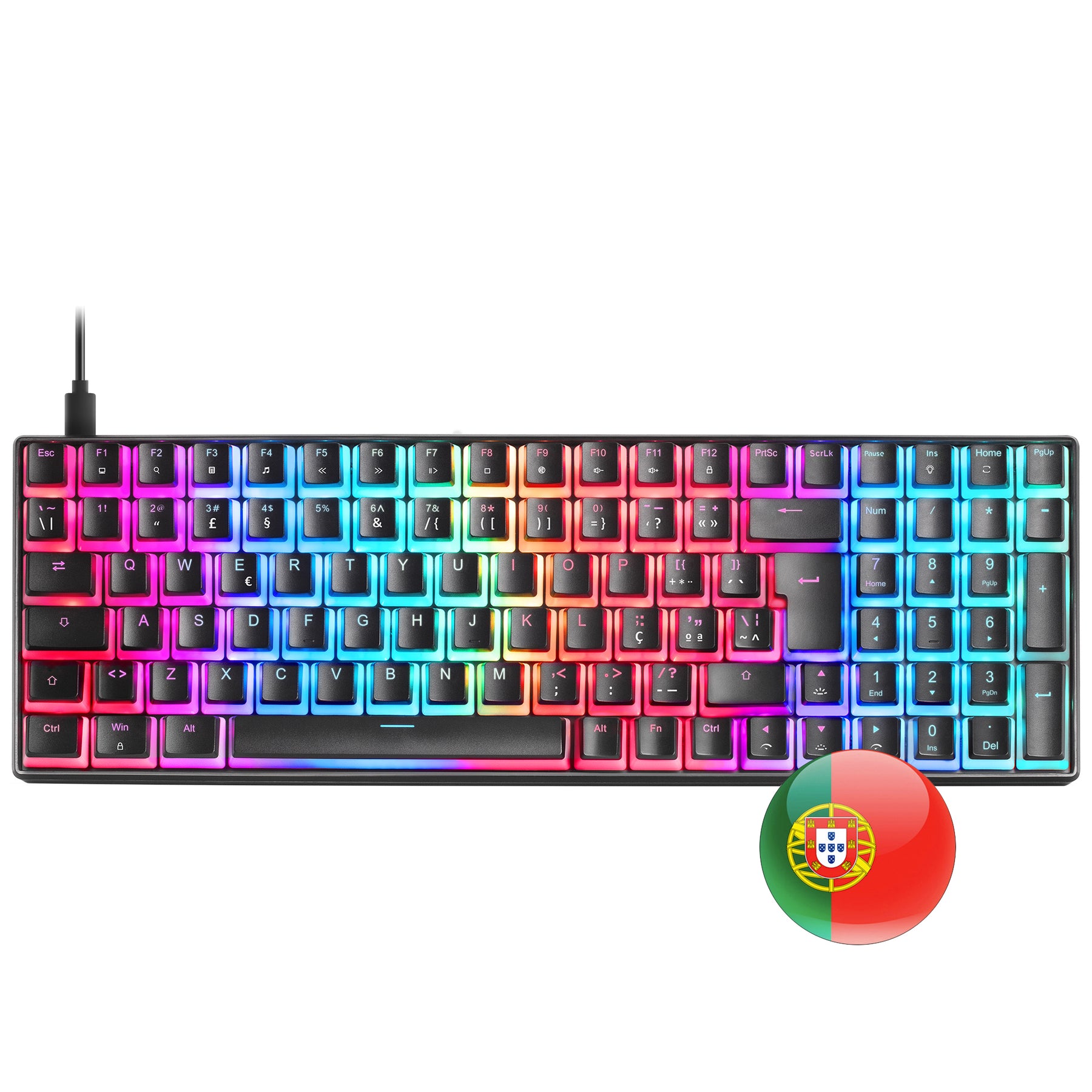 MARS GAMING MKULTRA BLACK RGB MECHANICAL 96% KEYBOARD, OUTEMU SQ BLUE, US+PORTU