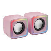 ALTAVOCES CUBO PREMIUM MARSGAMING MSCUBE, DSP DE 8 W, FLUJO ARGB, ALIMENTACIÓN USB, ROSA