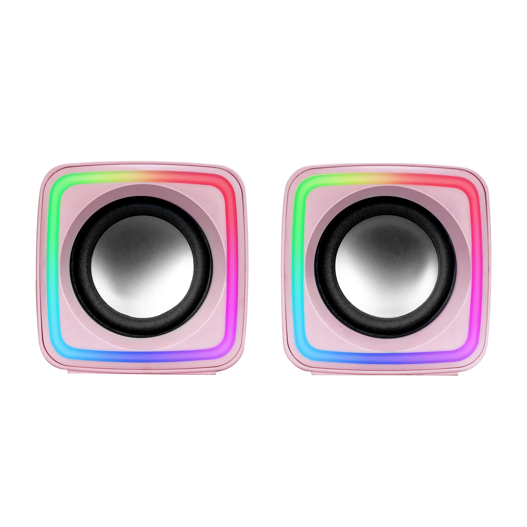 MARSGAMING MSCUBE PREMIUM CUBE SPEAKERS, 8W DSP, ARGB FLOW, USB POWER, PINK