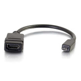 C2G HDMI Micro to HDMI Adapter Converter Dongle - HDMI Adapter - HDMI Female to Micro HDMI Male - 20.3 cm - Dual Protection - Black