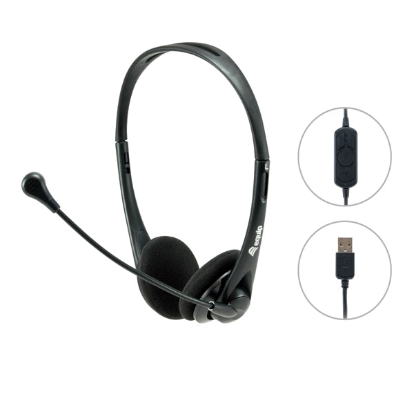 EQUIP LIFE HEADSET W/ MICRO FUNCTION MUTE AND USB VOL