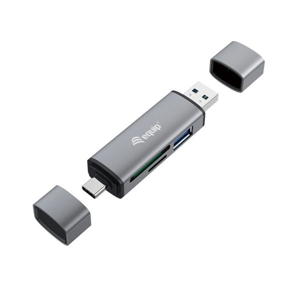 EQUIP LIFE USB 3.0 AND USB-C SD/MICROSD ALUMINUM CARD READER