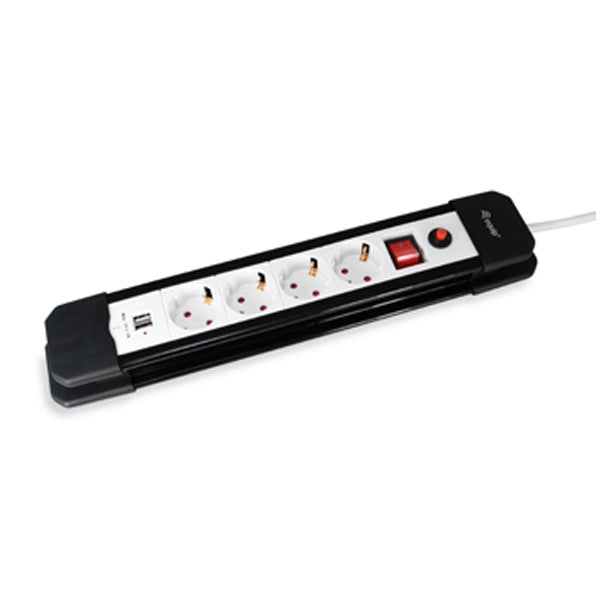 EQUIP LIFE ELECTRICAL EXTENSION 4 SOCKETS WITH SWITCH, 2X USB