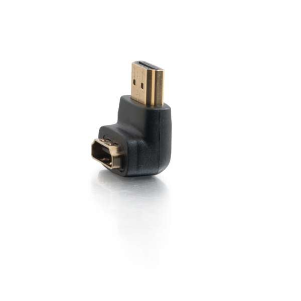 C2G 90° Down Adapter - HDMI Adapter - HDMI Male to HDMI Female - Black - 90° Connector