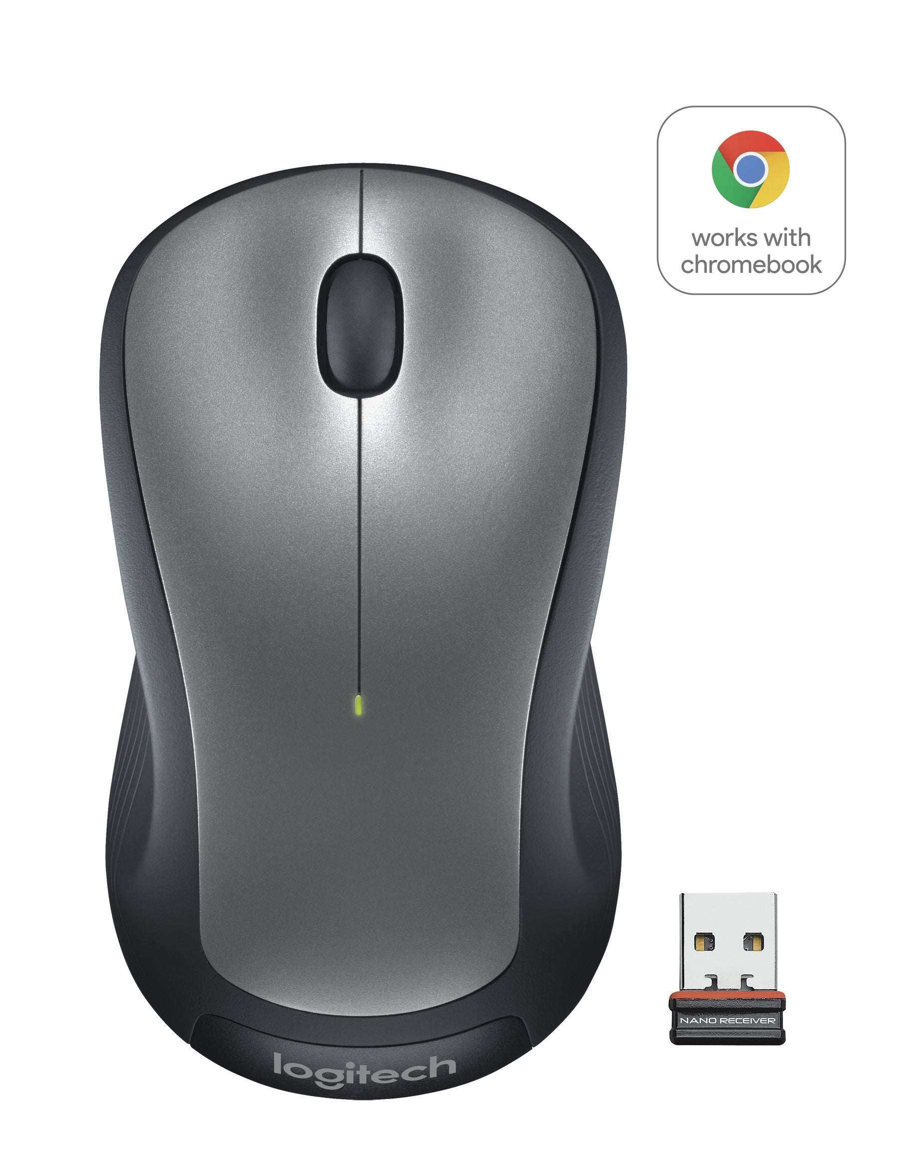 Logitech M310 - Mouse - right- and left-handed - optical - 3 buttons - wireless - 2.4 GHz - USB wireless receiver - silver