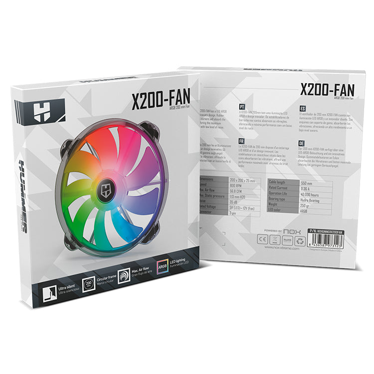 Fan NOX X200 ARGB FAN 200mm 1200rpm 800rpm