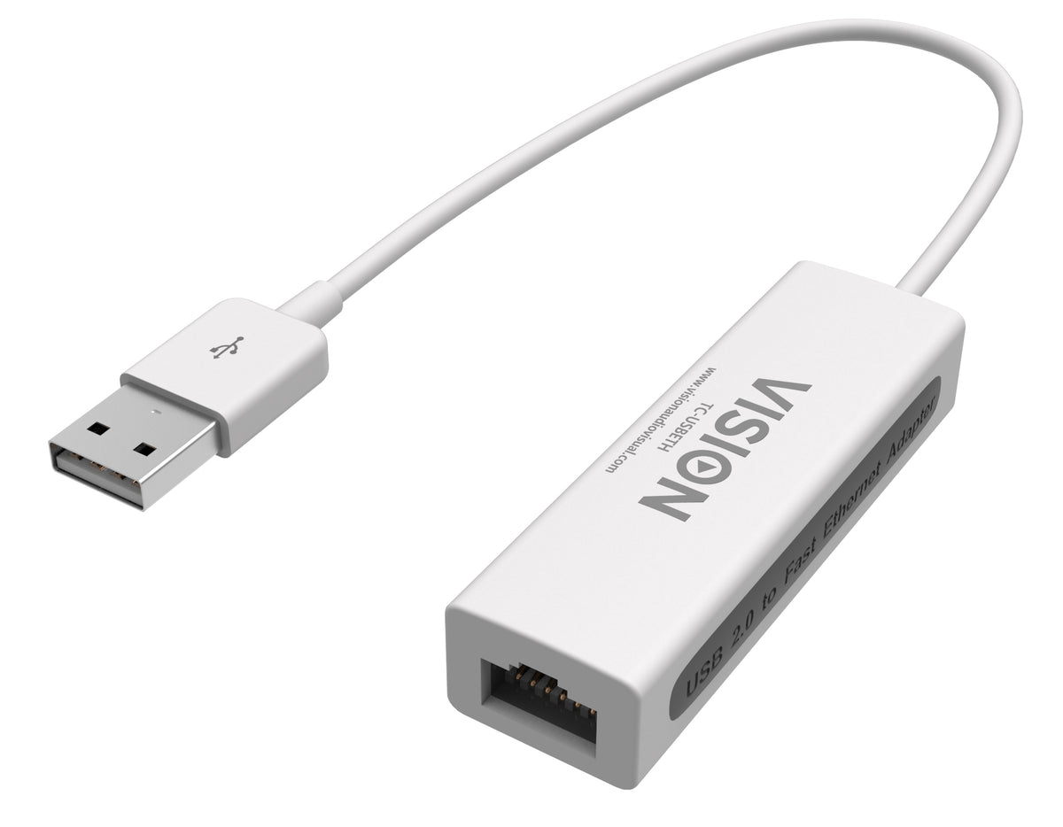 VISION Professional installation-grade USB-A to RJ45 Ethernet network adapter - LIFETIME WARRANTY - 100/1000 mbps - fast ethernet mac - supports suspend/resume detection logic and control endpoint - USB-A 3.0 (M) to shielded RJ45 (F) - driver on USB