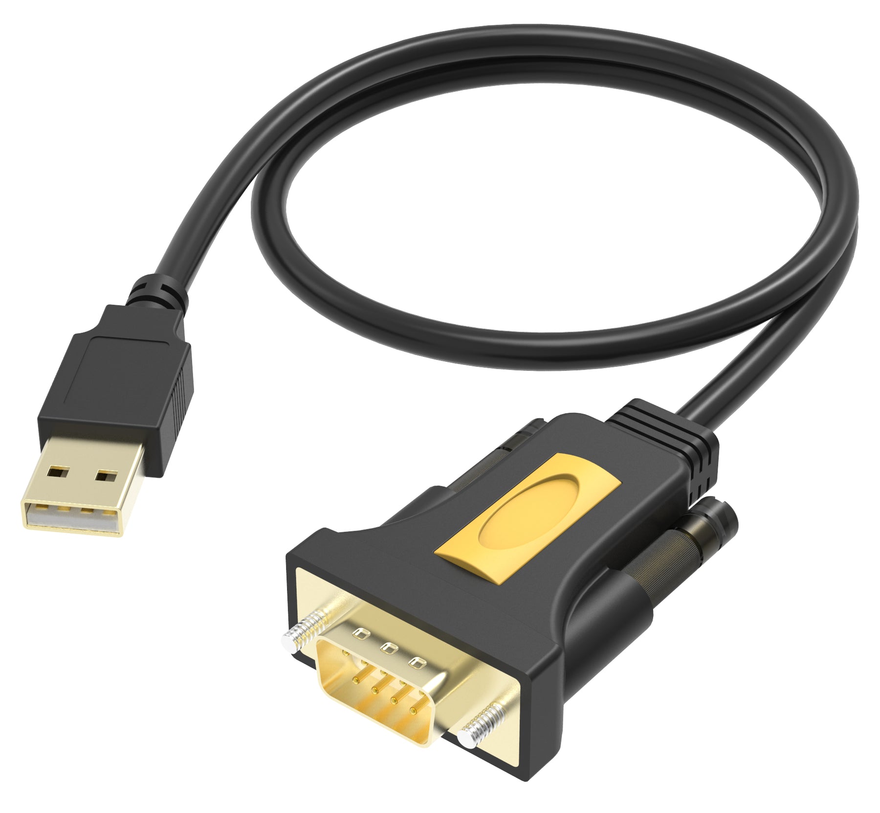 VISION Professional installation-grade USB-A to Serial RS-232 adapter - LIFETIME WARRANTY - works with mac and pc - installed as standard com port - 480 mbps - voltage to 5v - supports all data signals - USB-A 2.0 (M) to 9-Pin D-Sub (M) - driver on U