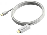 Cable Mini DisplayPort a HDMI de instalación profesional VISION - GARANTÍA DE POR VIDA - 4K 30 Hz - conectores dorados - compatible con hotplug - mDP (M) a HDMI (M) - diámetro exterior 5,0 mm - 28 AWG - 2 m - blanco