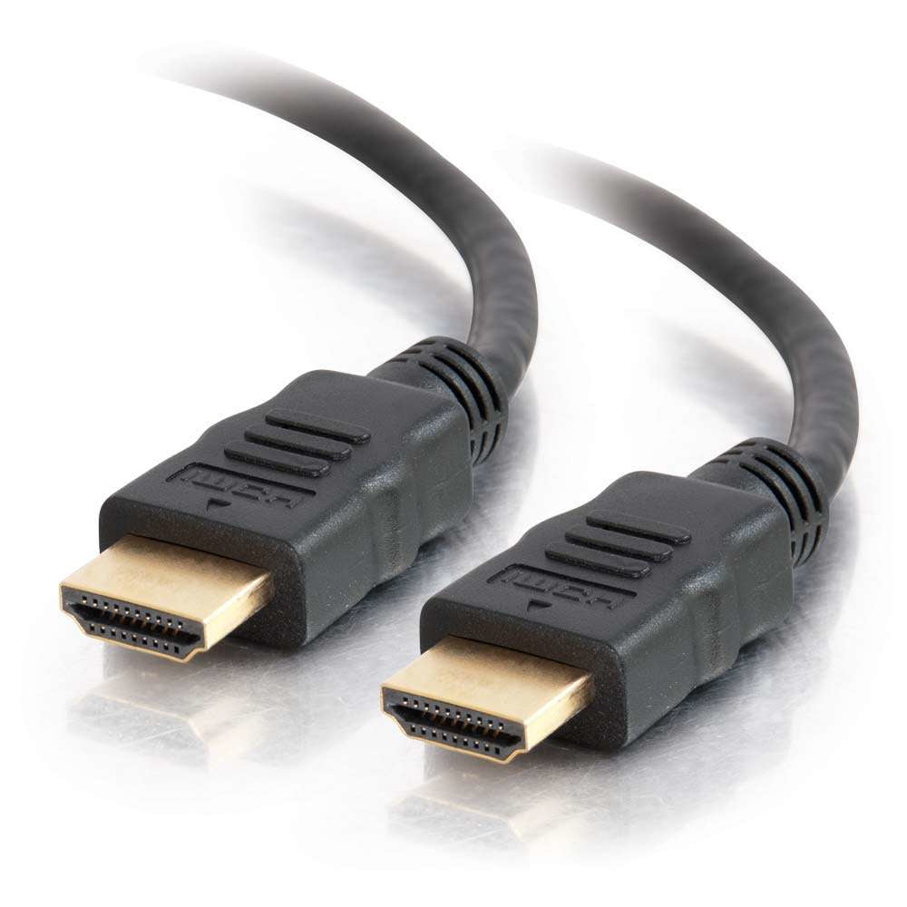 C2G 1.5ft 4K Cable HDMI con Ethernet - Cable HDMI de Alta Velocidad - M/M - Cable HDMI con Ethernet - HDMI Macho a HDMI Macho - 45.7 cm - Blindado - Negro