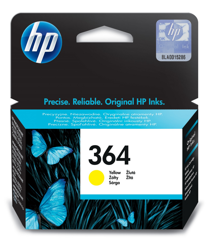 HP 364 - Amarillo - Original - Blíster - Cartucho de tinta - para Deskjet 35XX, Photosmart 55XX, 55XX B111, 65XX, 65XX B211, 7510 C311, B110, Wireless B110