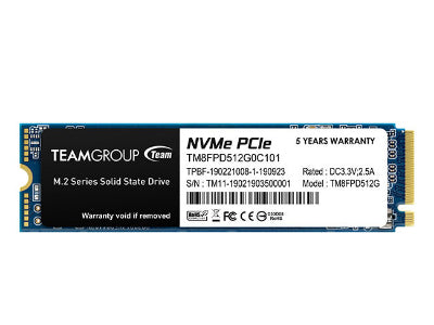 SSD M.2 PCIe NVMe Team Group 512 MB MP33 PRO-2400R/2100W-220/200K IOPS