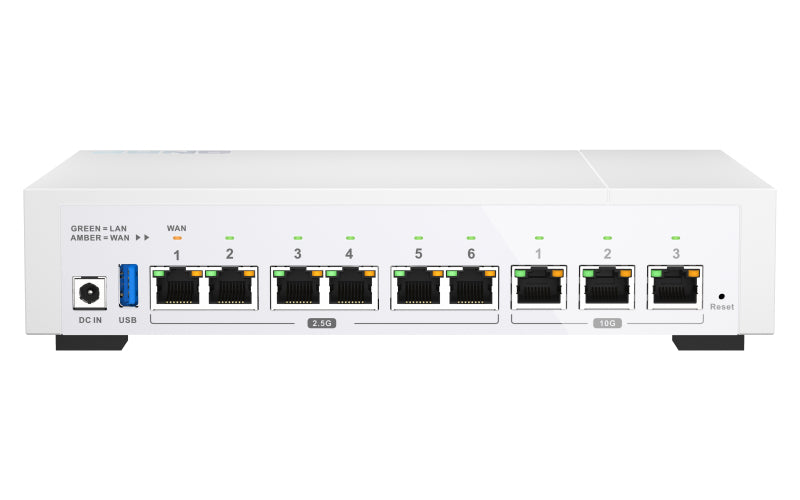 ENRUTADOR QNAP 6 puertos 2.5GbE RJ45, 3 puertos 10GbE RJ45, QuWAN SD-WAN