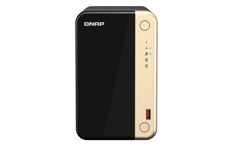 NAS QNAP de 2 bahías Celeron N5105/N5095 4C/4T,8GB/2x2.5GbE/USB/Torre