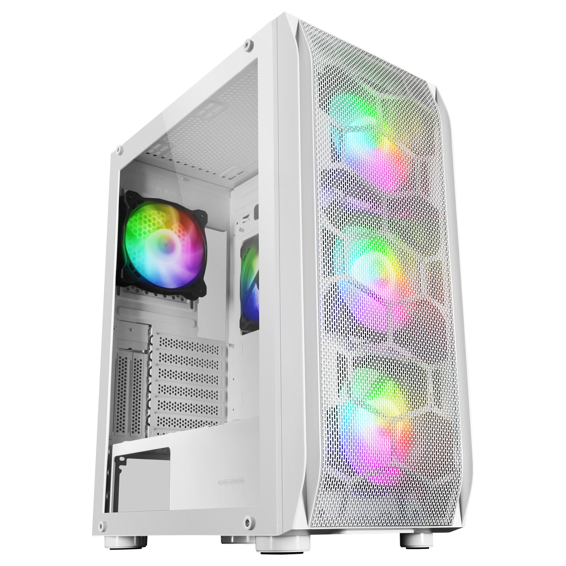 BOX MARS GAMING MC-KX E-ATX XL CASE, 5X 12CM ARGB FAN + CONTROLLER,CPU FREEZER,CRISTAL,FRONT MESH,WH (MCKXW)