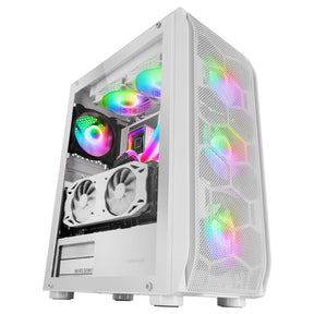 BOX MARS GAMING MC-KX E-ATX XL CASE, 5X 12CM ARGB FAN + CONTROLLER,CPU FREEZER,CRISTAL,FRONT MESH,WH (MCKXW)