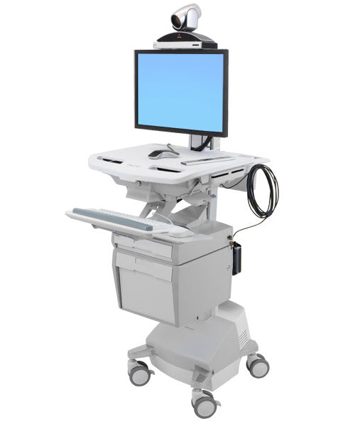 Ergotron StyleView - Cart (Charge Only) - Open Architecture - For LCD Screen / PC Equipment - Medical - Plastic, Aluminum, Zinc Coated Steel - Gray, White, Polished Aluminum - Screen Size: Up to 24" - Output: AC 230 V - 66 Ah - acid