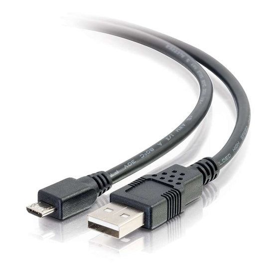 C2G 3m USB Charging Cable - USB A to Micro-B - USB Phone Cable - 10ft - USB Cable - USB (M) to Micro USB Type B (M) - 3 m - black