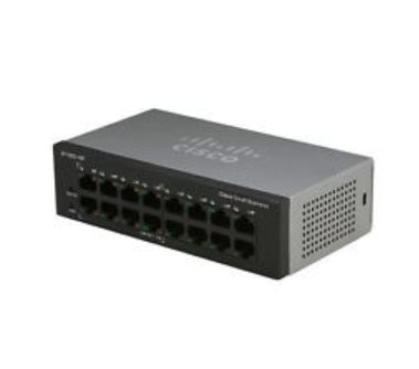 Cisco Small Business SF110D-16HP - Switch - no management - 8 x 10/100 + 8 x 10/100 (PoE) - desktop, wall mountable - PoE (64W)