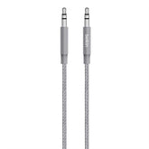 Belkin MIXIT Metallic Aux Cable - Cable de Audio - Mini Puerto Estéreo Macho a Mini Puerto Estéreo Macho - 1,2 m - Gris