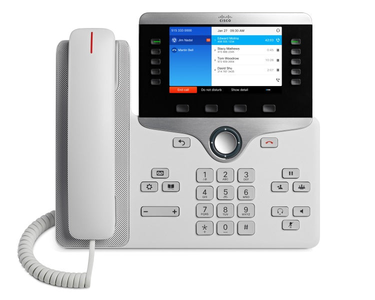 Cisco IP Phone 8841 - Teléfono VoIP - SIP, RTCP, RTP, SRTP, SDP - 5 líneas - Blanco