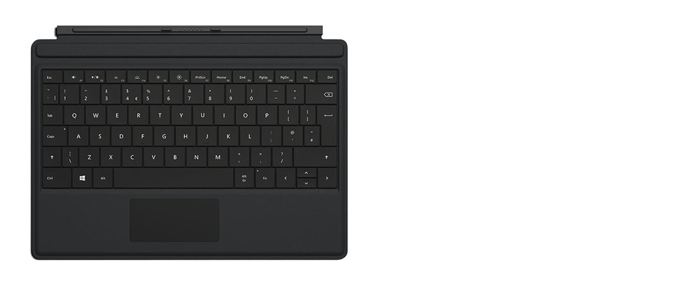 Microsoft Surface 3 Type Cover - Teclado - retroiluminação - Nórdico - preto - para Surface 3