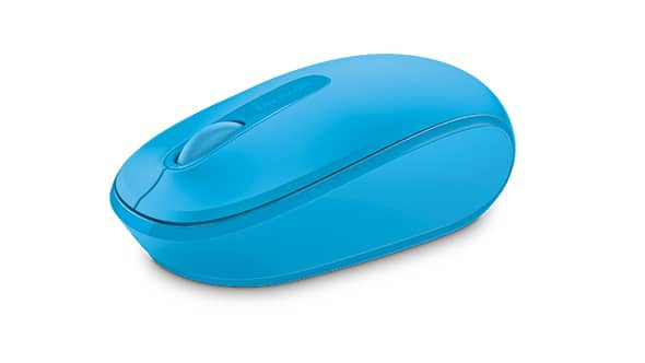 Microsoft Wireless Mobile Mouse 1850 - Mouse - right- and left-handed - optical - 3 buttons - wireless - 2.4 GHz - USB wireless receiver - cyan blue