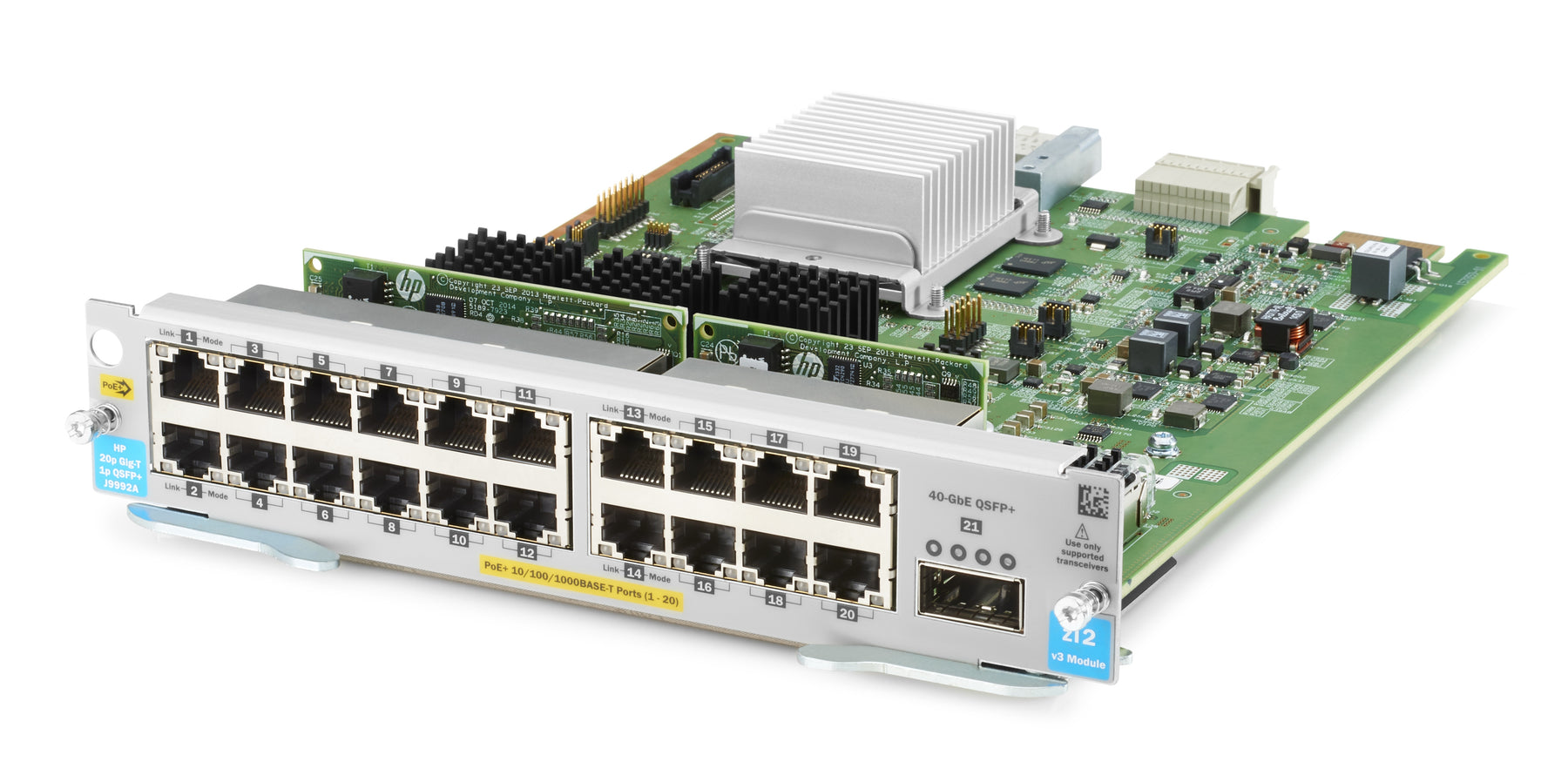 HPE - Módulo de expansión - Gigabit Ethernet (PoE+) x 20 + 40 Gigabit QSFP+ x 1 - para HPE Aruba 5406R, 5406R 16, 5406R 44, 5406R 8 puertos, 5406R zl2, 5412R, 5412R 92, 5412R zl2