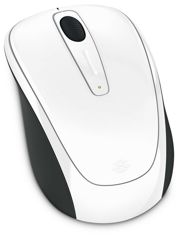 Microsoft Wireless Mobile Mouse 3500 - Mouse - left and right handed - optical - 3 buttons - wireless - 2.4 GHz - USB wireless receiver - white