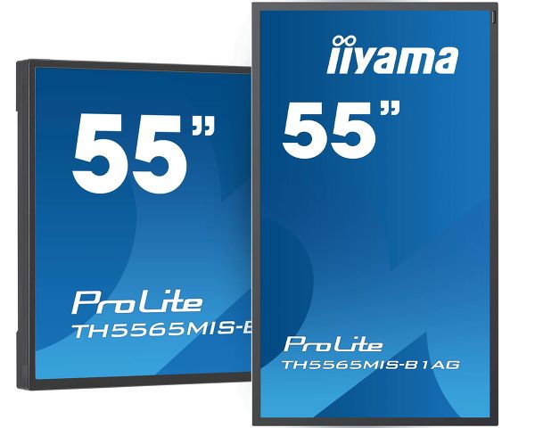 iiyama ProLite TH5565MIS-B1AG - 55" Diagonal Class (54.6" viewable) LCD screen with LED backlight - digital signage - with touchscreen - 1080p 1920 x 1080 - black