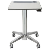 Ergotron LearnFit Tall - Escritorio de pie - móvil - rectangular - blanco - base plateada