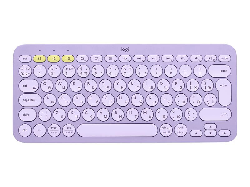 Logitech K380 Multi-Device Bluetooth Keyboard - Teclado - Inalámbrico - Bluetooth 3.0 - QWERTY - Ruso - Lavender Lemonade