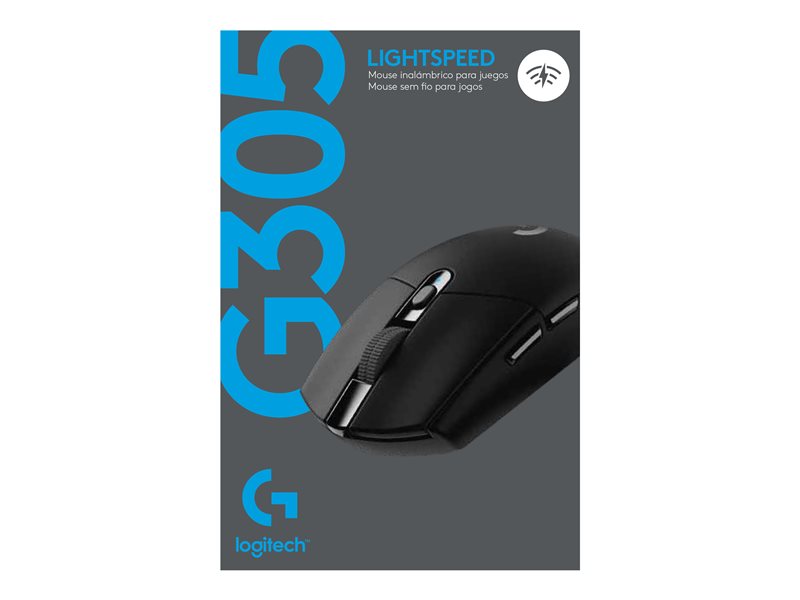 Logitech G G305 - Mouse - optical - 6 buttons - wireless - LIGHTSPEED - wireless USB receiver - black (910-005282)