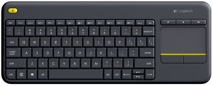 Logitech Wireless Touch Keyboard K400 Plus - Keyboard - Wireless - 2.4GHz - QWERTY - US International Standard - Black