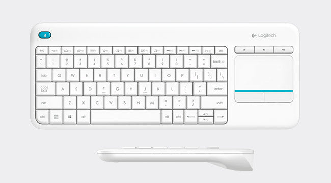 Logitech Wireless Touch Keyboard K400 Plus - Teclado - sem fios - 2.4 GHz - Nórdico - branco