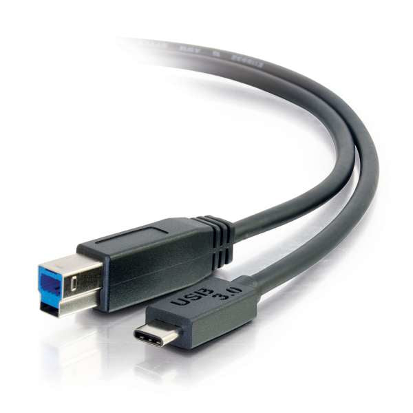 C2G 1m USB 3.1 Gen 1 Cable USB Tipo C a USB B M/M - Cable USB C Negro - Cable USB - USB Tipo B (M) a USB-C (M) - USB 3.1 - 1 m - negro