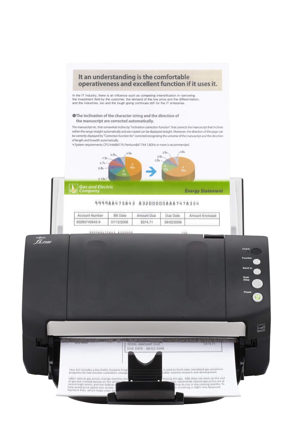 Fujitsu fi-7140 - Escaneador de documento - CCD duplo - Duplex - 216 x 355.6 mm - 600 ppp x 600 ppp - até 40 ppm (mono) / até 40 ppm (cor) - ADF (80 folhas) - USB 2.0