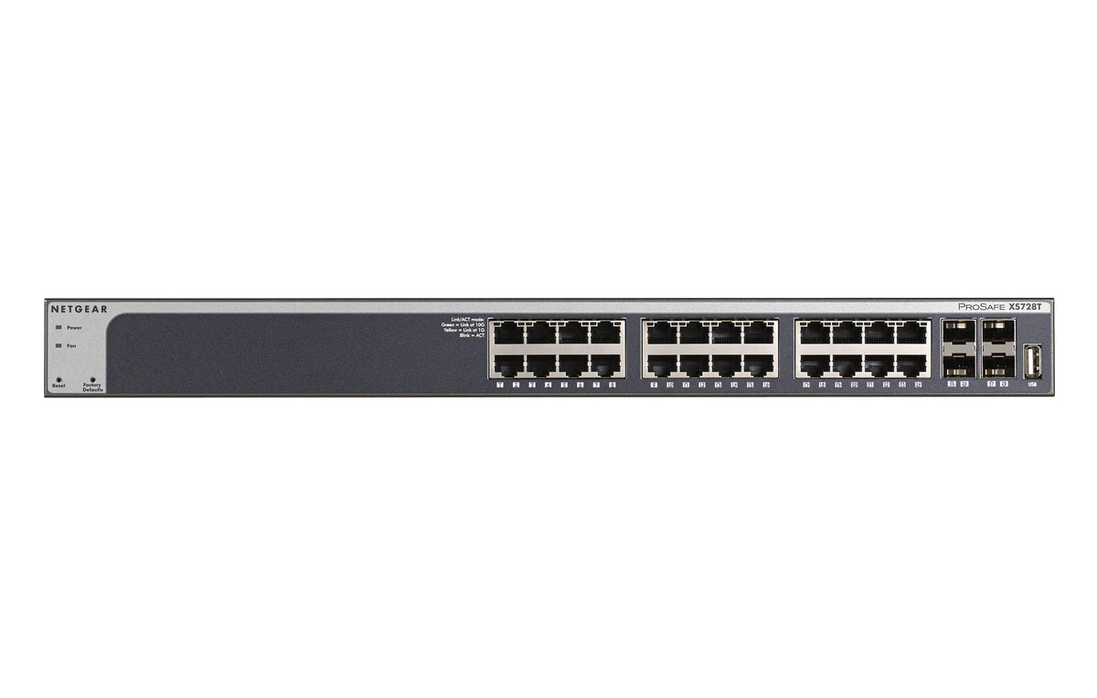 NETGEAR Smart XS728T - Switch - L3 Lite - smart - 24 x 10GBase-T + 4 x 10 Gigabit SFP+ - desktop, rail mountable